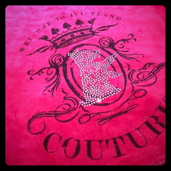 Juicy Couture Tops - Size M Pink Velour Juicy Couture Sweatshirt